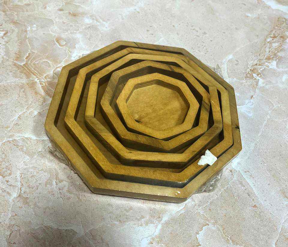 سینی چوبی 5 تیکه هشت ضلعی