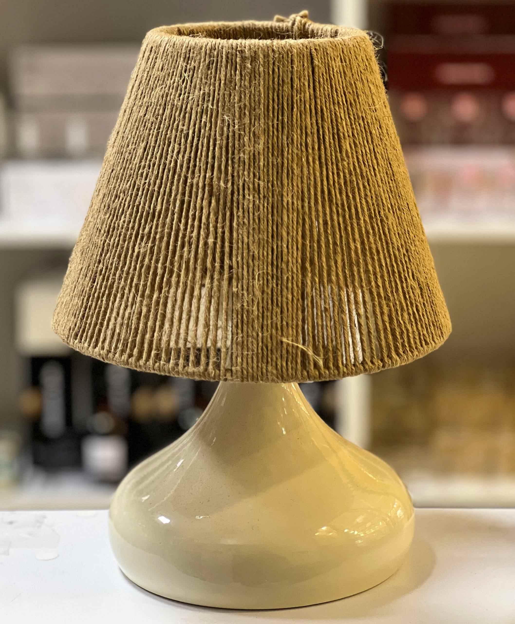 آباژور اشکی کنفی پایه فلز  رنگ کرم  سایز بزرگ تک جعبه