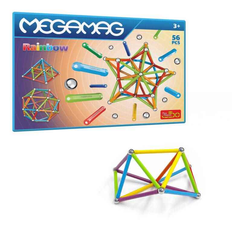 مگا مگ سبک بسته رنگین کمان - 56 قطعه ( play magnet مگ )