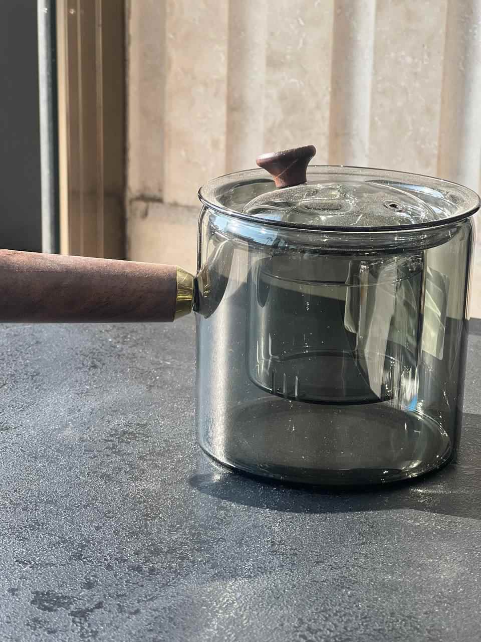 شیر جوش دسته چوبی دودی