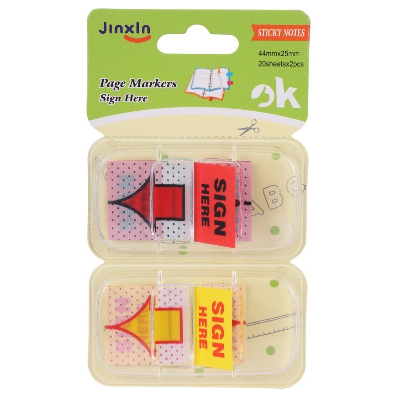 کاغذ یادداشت 20 برگ چسب دار طرح نشانگر امضا Jinxln P60 4.4*2.5cm