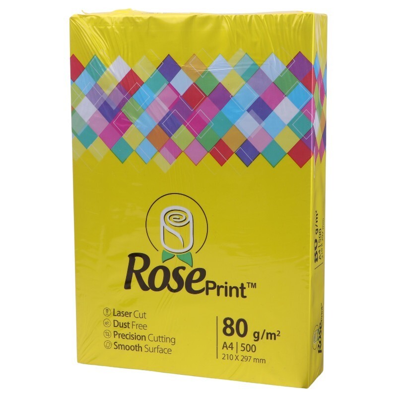 کاغذ A4 رز پرینت زرد 80 گرم