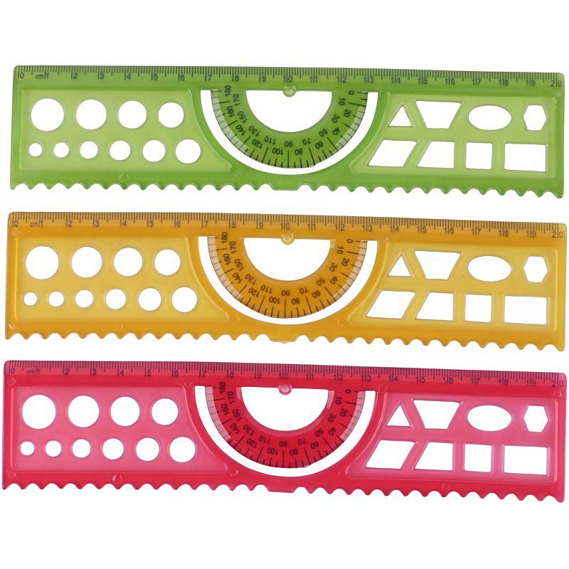 خط کش شابلون دار ژله ای 20cm کد 1