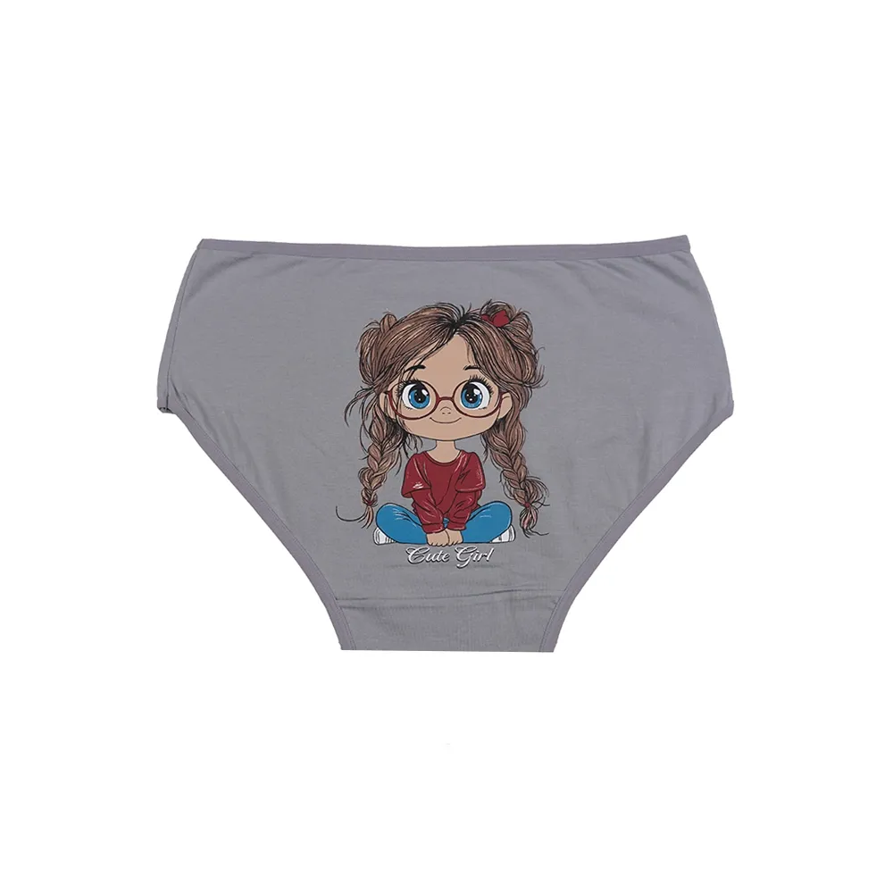 شورت اسلیپ زنانه نخی چاپی طرح دختر بچه بانوسایز 2XL