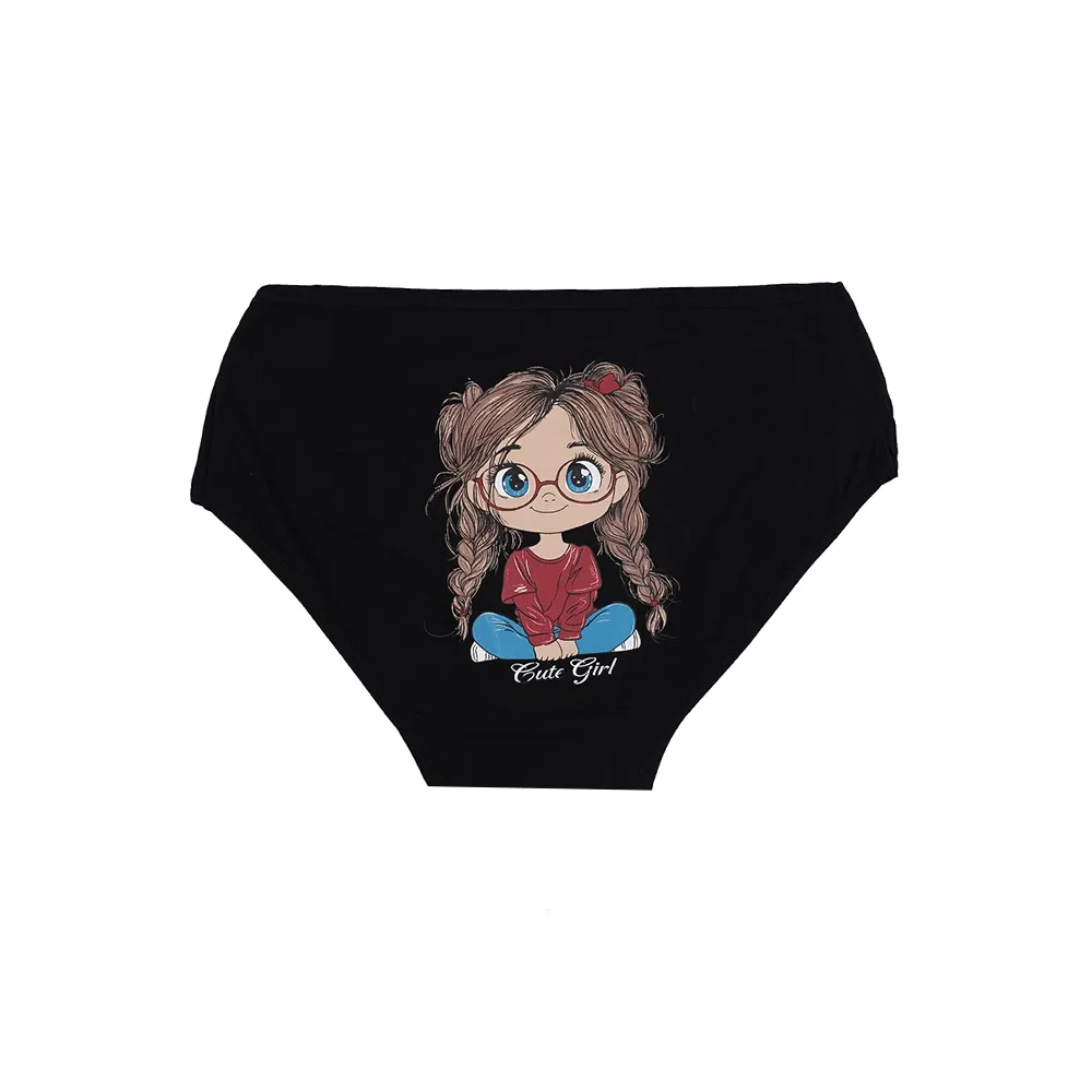 شورت اسلیپ زنانه نخی چاپی طرح دختر بچه بانوسایز 2XL