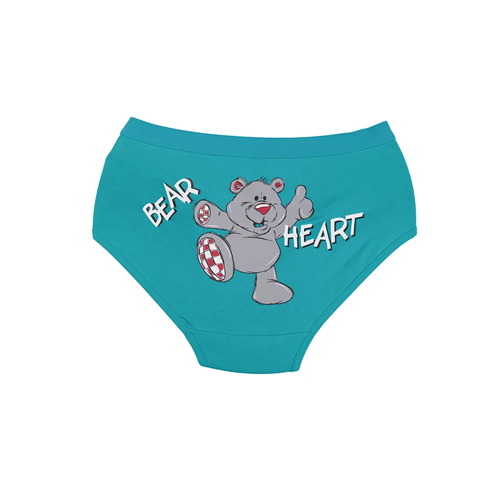 شورت زنانه اسلیپ نخی کش پهن طرح Bear Heart سایز XL بانوسا