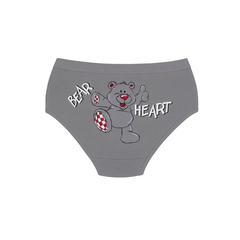 شورت زنانه اسلیپ نخی کش پهن طرح Bear Heart سایز XL بانوسا
