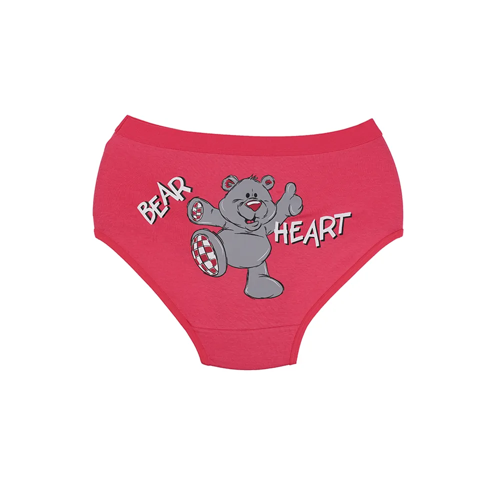 شورت زنانه اسلیپ نخی کش پهن طرح Bear Heart سایز XL بانوسا