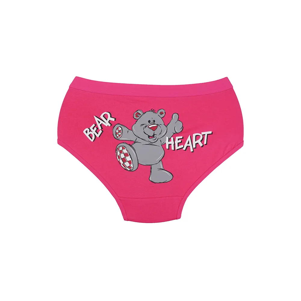 شورت زنانه اسلیپ نخی کش پهن طرح Bear Heart سایز XL بانوسا