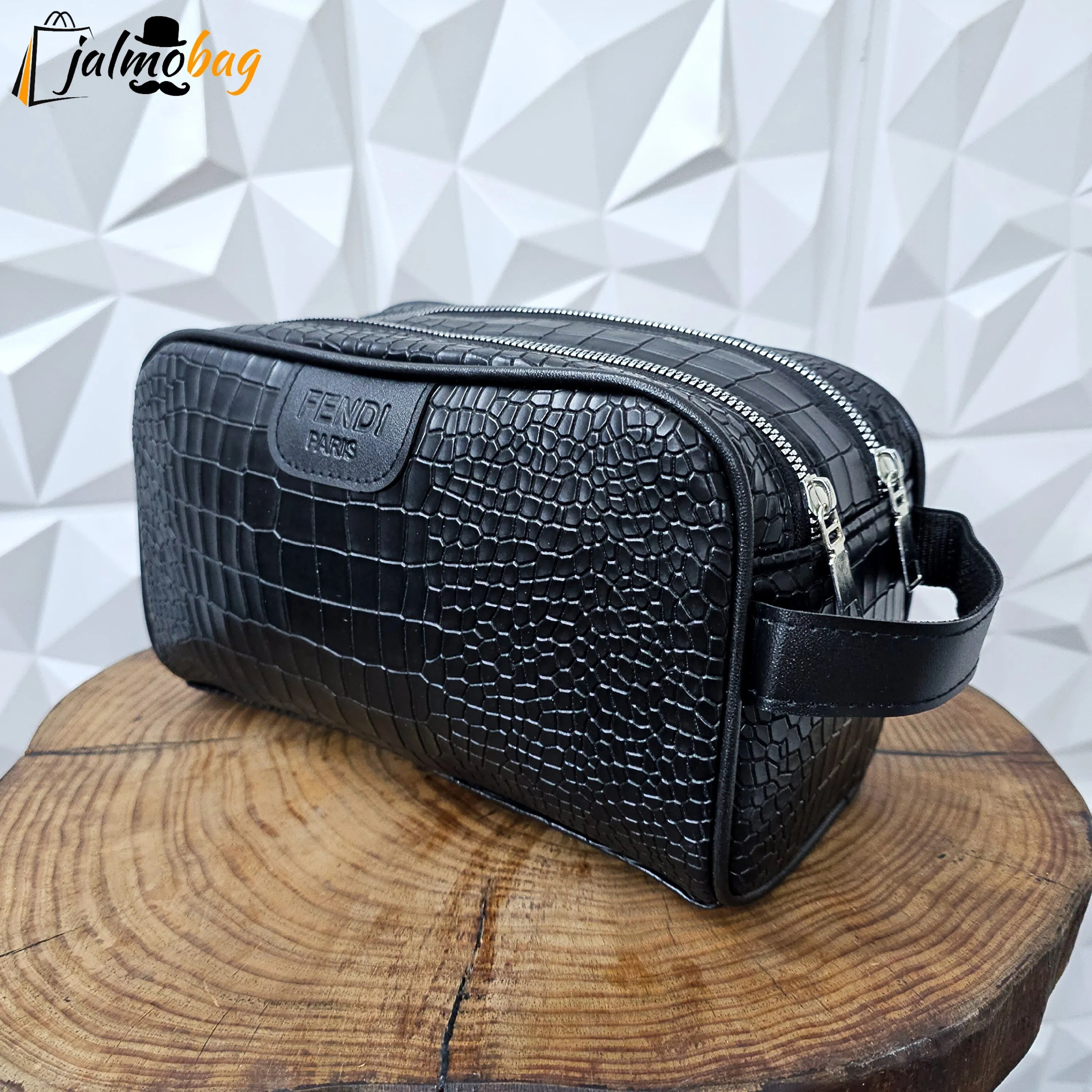 کیف دستی مردانه چرم صنعتی ضخیم دو خانه بند دستی