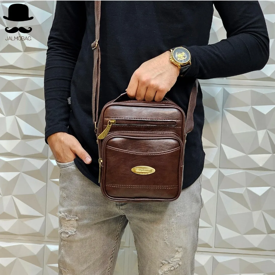 کیف دوشی مردانه چرمی دیپلمات کوچک چرم صنعتی خارجی