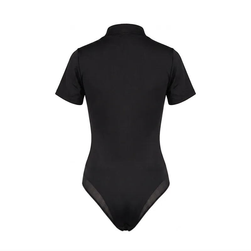 بادی زنانه استرج و تور آستین کوتاه فری سایز