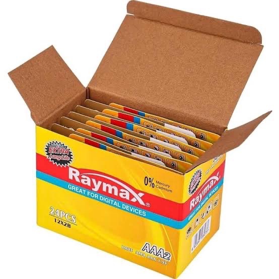باتری نیم قلمی آلکالاین Raymax بسته دوتایی
