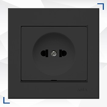 کلید و پریز آسیا مدل اریک مشکی
