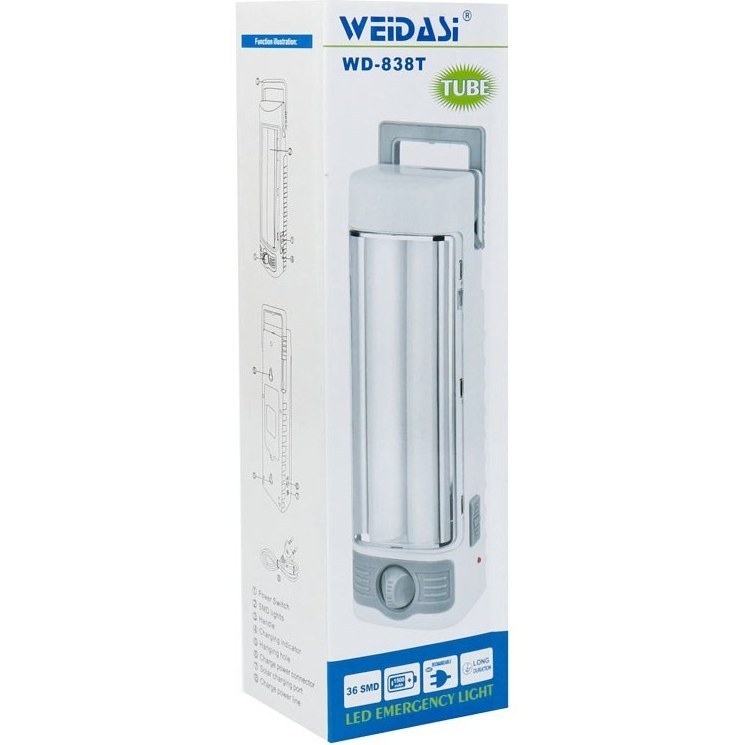 چراغ اضطراری ویداسی مدل WD-838T با نور مهتابی