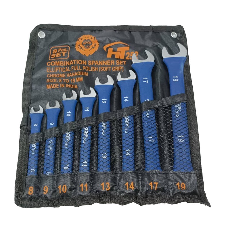 آچار یکسر تخت و یکسر رینگی مدل 8cs مجموعه 8 عددی