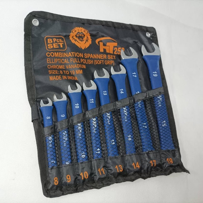 آچار یکسر تخت و یکسر رینگی مدل 8cs مجموعه 8 عددی