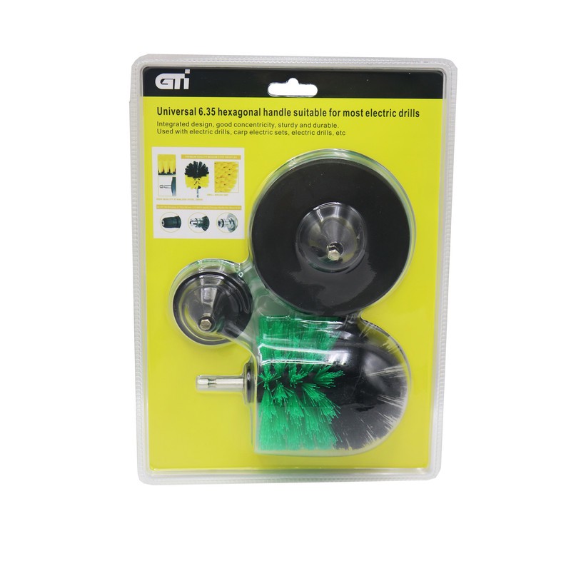 فرچه مبل شوی سر دریلی جی تی آی مدل YP-GTI 2-3.5-4INCH مجموعه 3 عددی