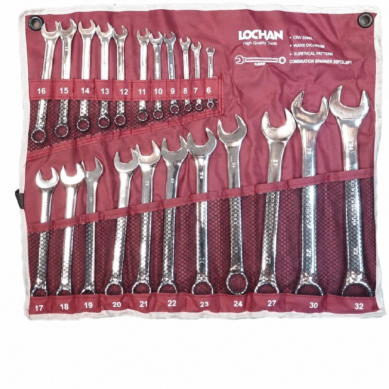 آچار یکسر تخت و یکسر رینگی لوچان مدل YP-6 32MM مجموعه 22 عددی