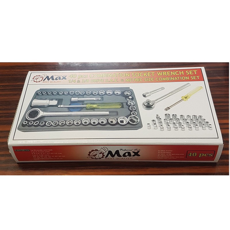 مجموعه 40 عددی آچار بکس و دسته آچار مکس مدل max5