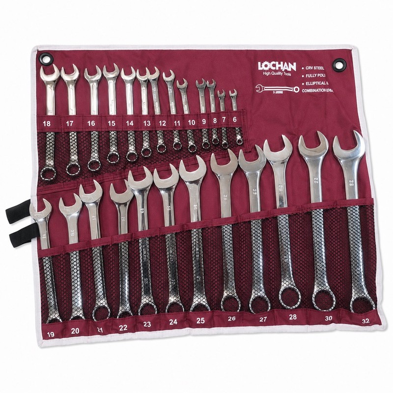 آچار یکسر تخت و یکسر رینگی لوچان مدل YP-6-32MM مجموعه 25 عددی