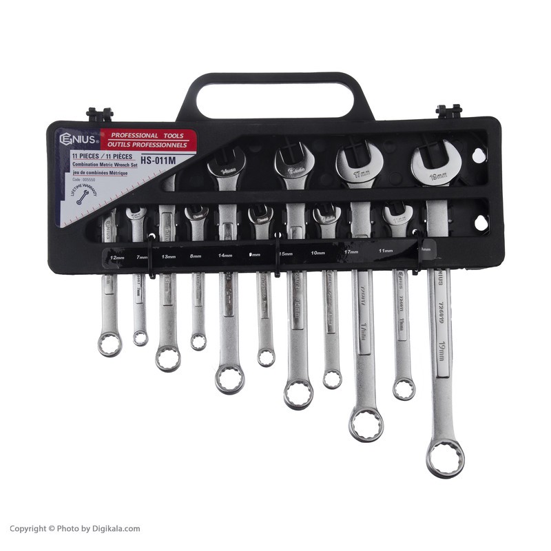 مجموعه 11 عددی آچار یکسر رینگی یکسر تخت جنیوس تولز مدل HS-011M