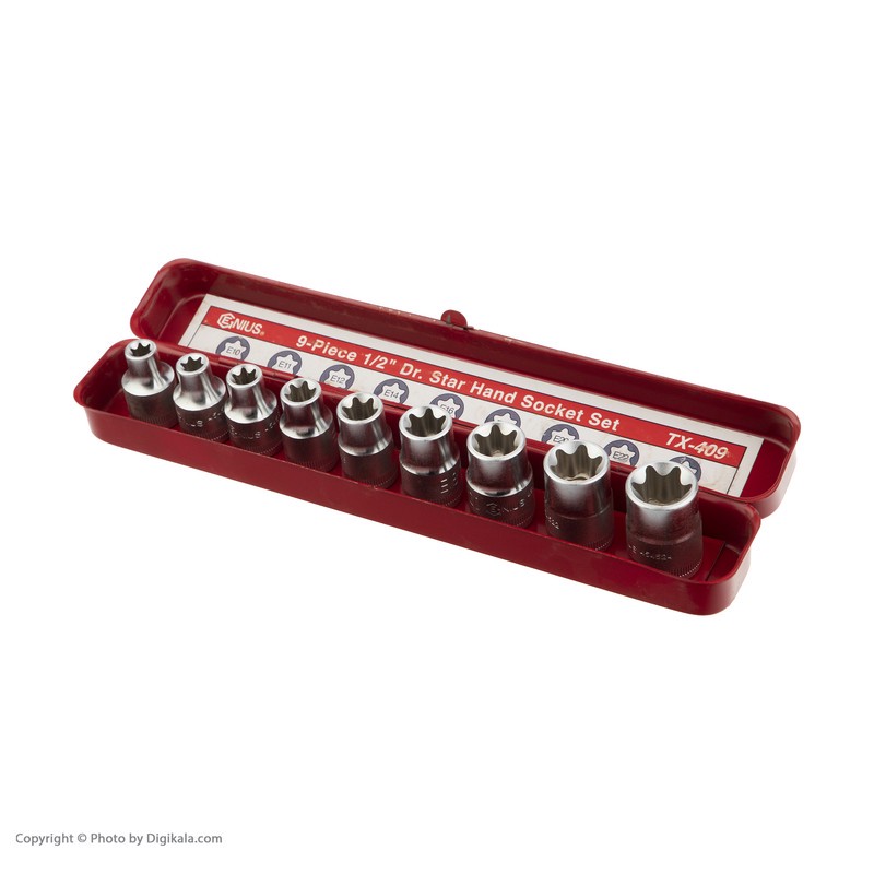 سری بکس E جنیوس تولز مدل tx-409 کد 34 مجموعه 9 عددی