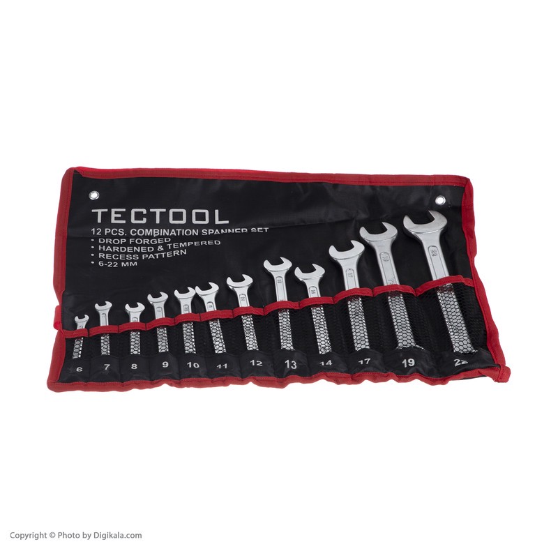 مجموعه 12 عددی آچار یکسر تخت یکسر رینگی تک توول مدل T-1200