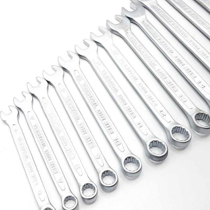 آچار یکسر تخت و یکسر رینگی تک تول مدل cRV STEEL مجموعه 12 عددی