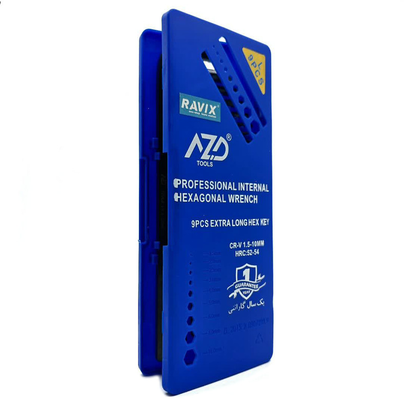 آچار آلن شش گوش راویکس مدل AZD-TOOLS-9PCS سایز 1.5الی 10 میلی متر مجموعه 9 عددی