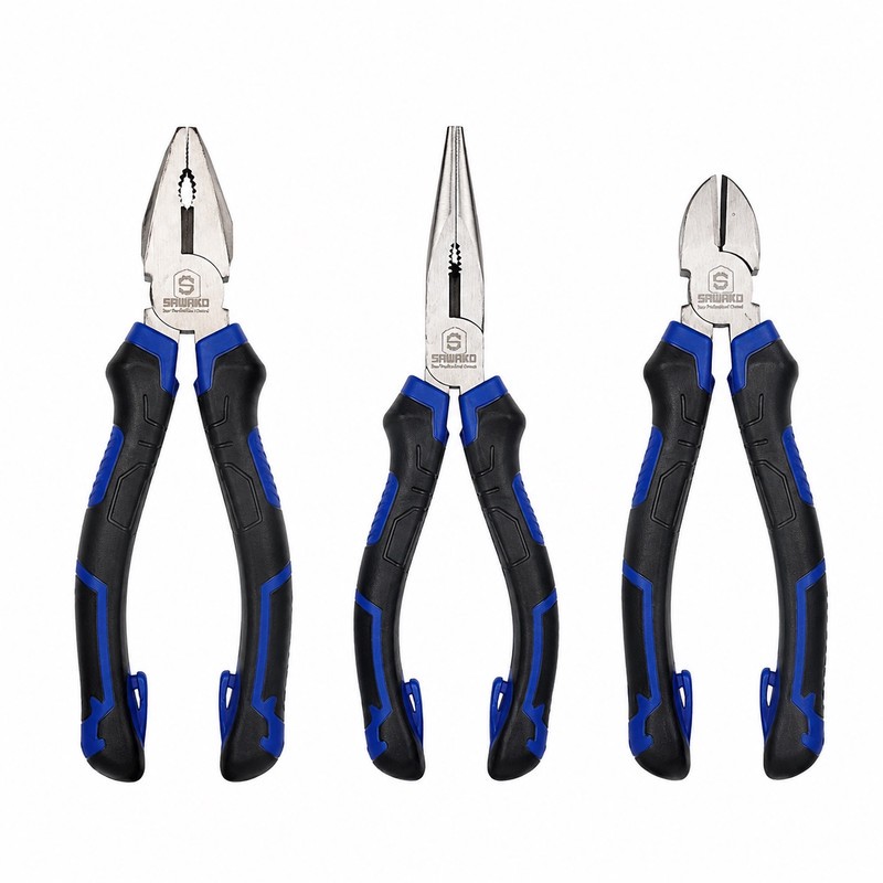 انبر دست و انبر سیم چین و انبر دم باریک ساواکو مدل YP-200MM 3PCS مجموعه 3 عددی