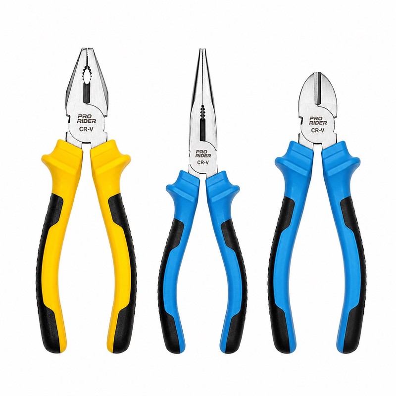 انبر دست و انبر سیم چین و انبر دم باریک رایدر پرو مدل YP-160MM 3PCS مجموعه 3 عددی