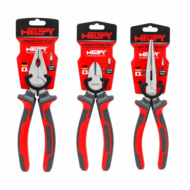 انبر دست و سیم چین و دم باریک هیلتی مدل YP-200MM 3PCS مجموعه 3 عددی