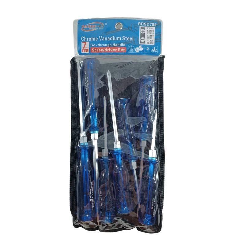 پیچ گوشتی کیفی ضربه خور رایدر مدل PG مجموعه 7 عددی