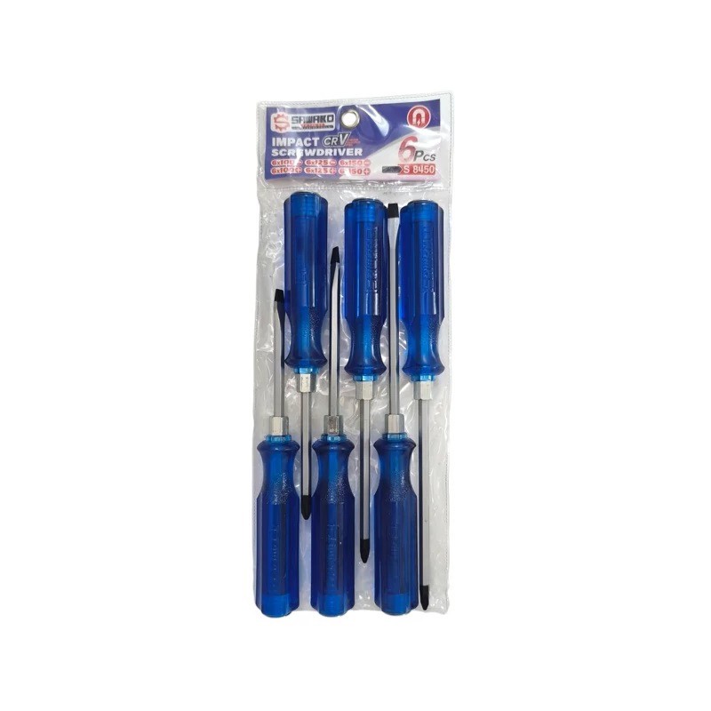 پیچ گوشتی ضربه خور ساواکو مدل YP-S8450 مجموعه 6 عددی