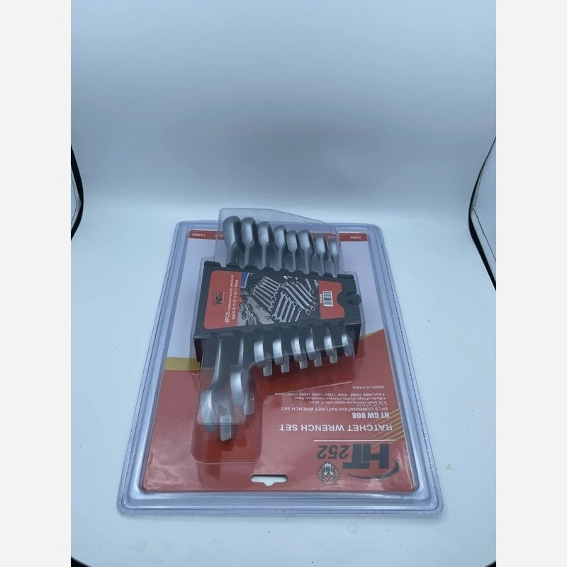 آچار یکسر تخت و یکسر رینگی جغجغه ای اچ تی کد YP-HT252 مجموعه 8 عددی