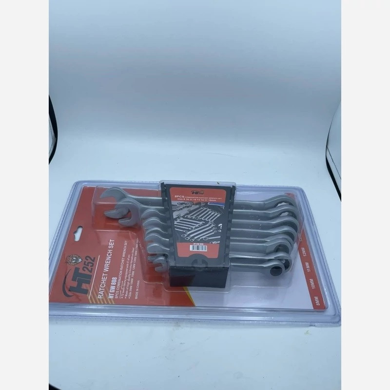 آچار یکسر تخت و یکسر رینگی جغجغه ای اچ تی کد YP-HT252 مجموعه 8 عددی