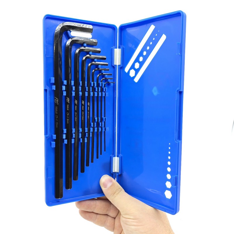 آچار آلن بلند ای زد دی مدل جعبه دار کد CR-V-9PCS مجموعه 9 عددی