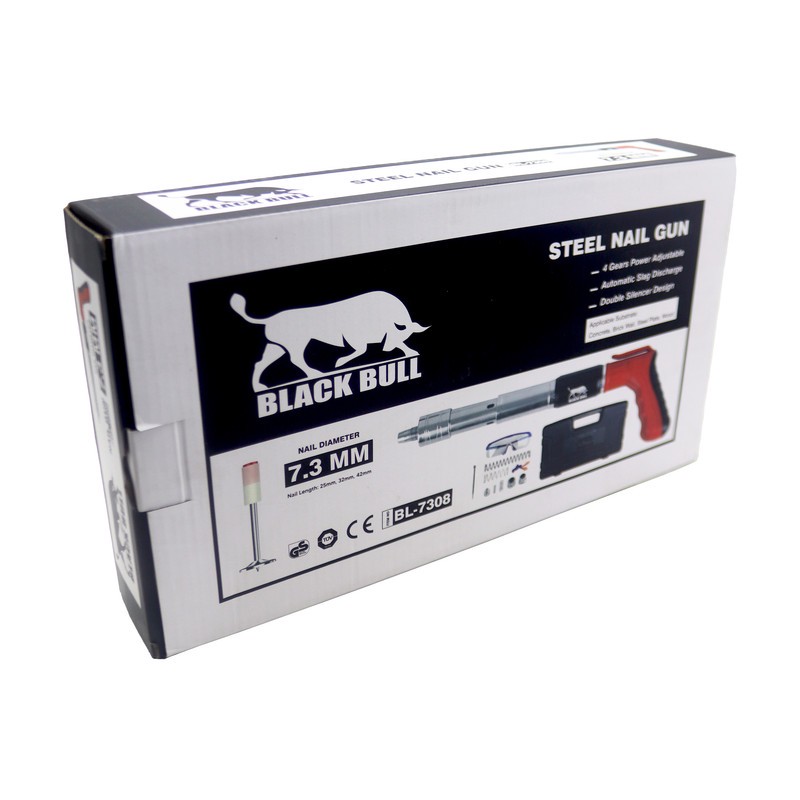 میخ کوب صنعتی بلک بول مدل YP-BL7308-STEEL NAIL GUN سایز 42-25 میلی متر مجموعه 10 عددی