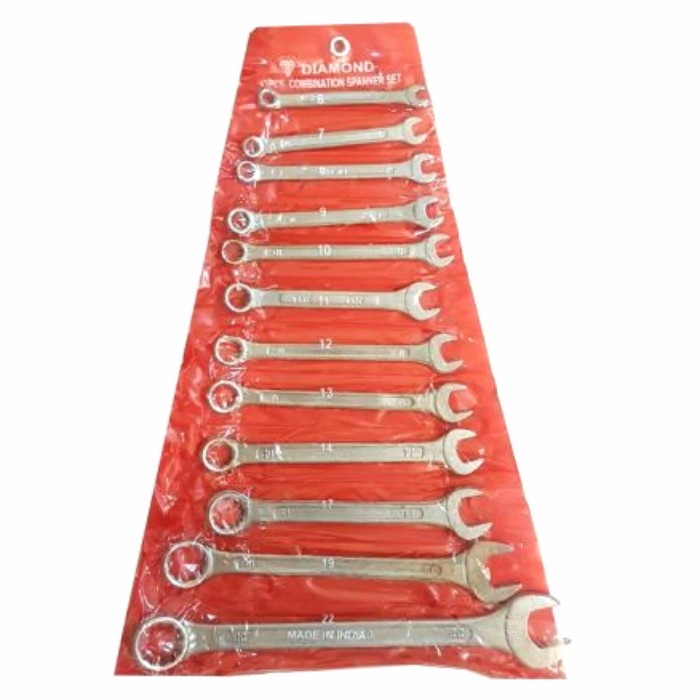 آچار یکسر تخت و یکسر رینگی دیاموند مدل D PLUS مجموعه 12 عددی