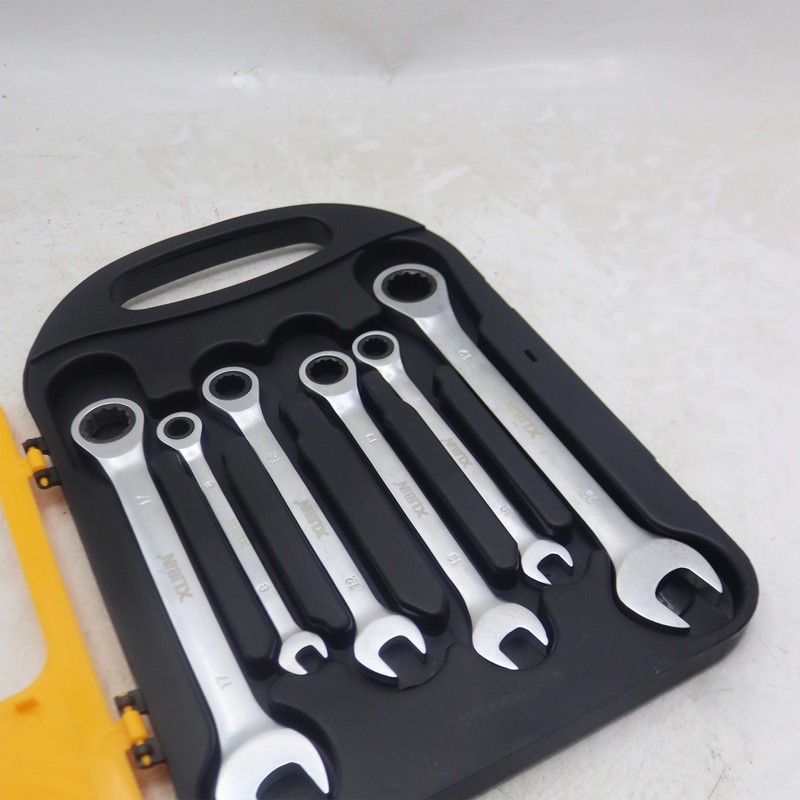 آچار یکسر تخت و یکسر رینگی ژوبین مدل جغجغه ای کد YP-7PCS مجموعه 7 عددی