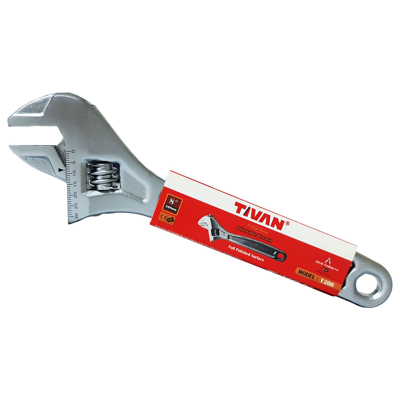 آچار فرانسه تیوان مدل HT - 008 سایز 8 اینچ