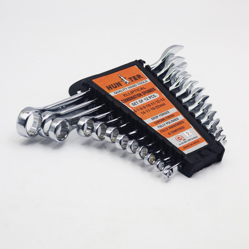 آچار یکسر تخت و یکسر رینگی هانتر مدل YP-PELEKANI-622MM مجموعه 12 عددی