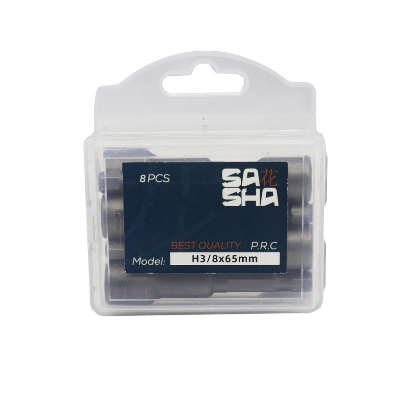 بکس سر دریلی ساشا مدل YP-H3 8 65MM سایز 3 8 میلی متر مجموعه 8 عددی