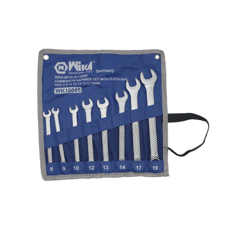 آچار یکسر تخت و یکسر رینگی ویکا مدل YP-WK16005-8 19MM مجموعه 8 عددی