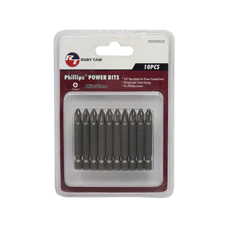 سری پیچ گوشتی چهارسو روبی تام مدل بیت خور کد YP-PH2 50MM