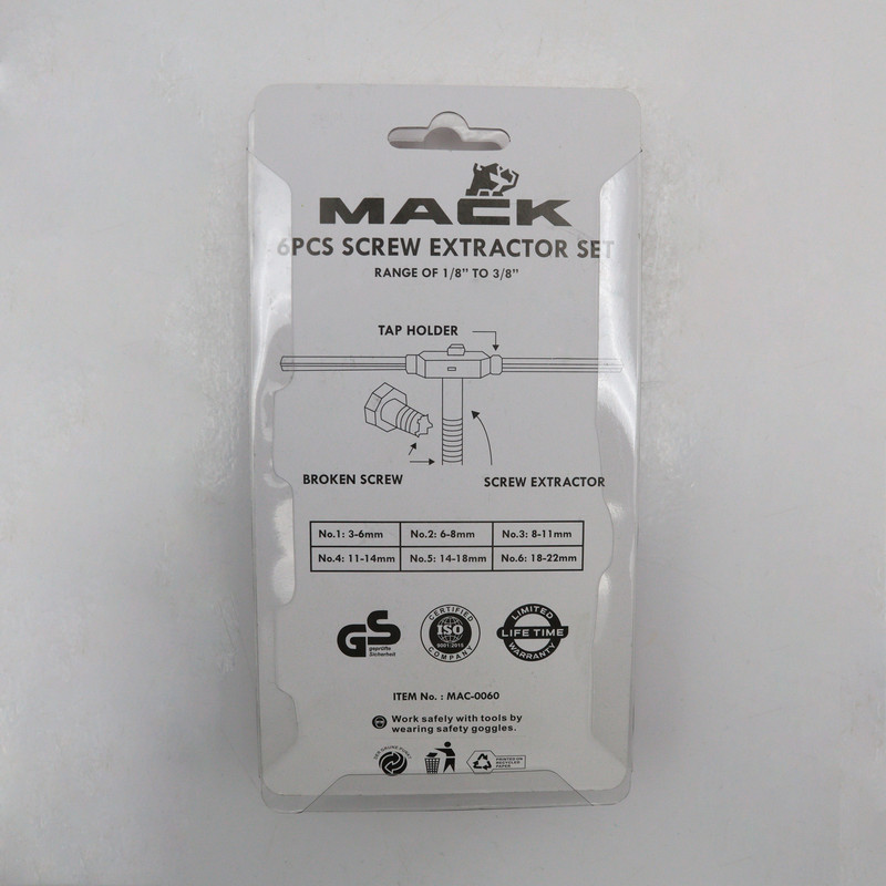 مته قلاویز چپ گرد مک مدل YP-MAC-0060 مجموعه 6 عددی