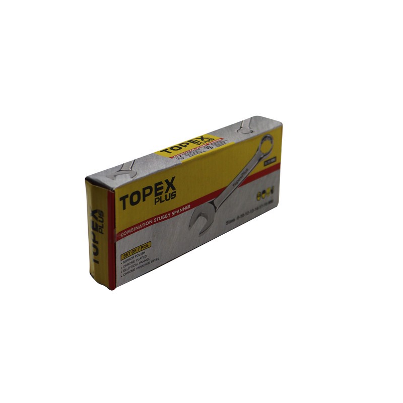 آچار یکسر تخت و یکسر رینگی تاپکس مدل YP-8-19MM سایز 8 تا 19 میلی متر مجموعه 7 عددی