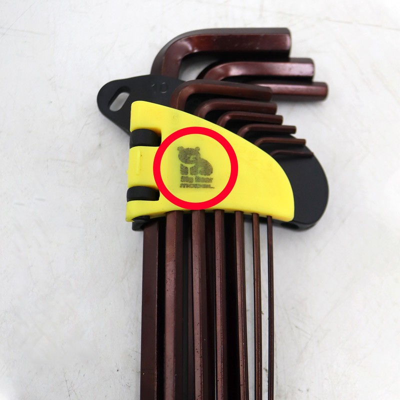 آچار آلن مدل بیگ بر کد YP-6GOSH-TAHGERD-1.5-10MM مجموعه 9 عددی
