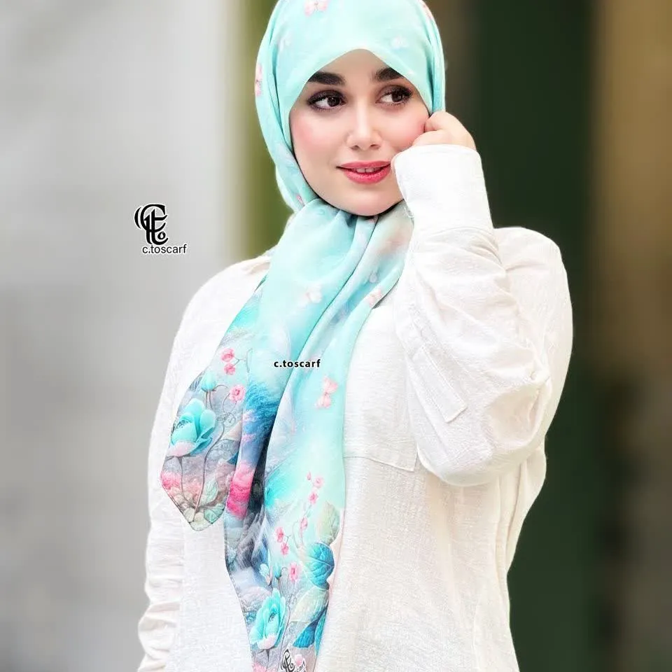 روسری نخی کاستوم طرح برکه قواره 110 زنانه
